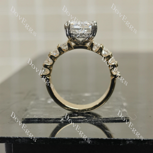 The Helena radiant vintage pave moissnaite engagement ring