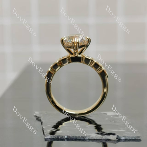 Doveggs round asscher bezel moissanite engagement ring