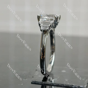 Doveggs emerald side stones moissanite engagement ring