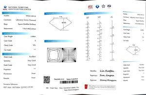 Doveggs 3.09ct princess E Color VS1 Clarity Excellent cut lab diamond stone(certified)