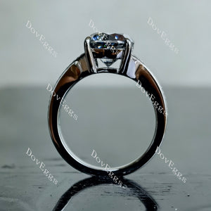 Doveggs half eternity pave split shank twilight blue moissanite engagement ring