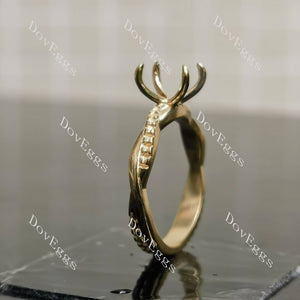 Doveggs pave curved engagement ring only semi-mount only(Exclusively to DovEggs Stones)