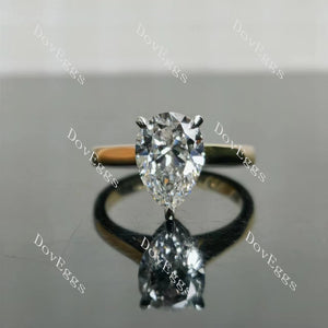 Doveggs Pear Pave Lab Grown Diamond Engagement Ring