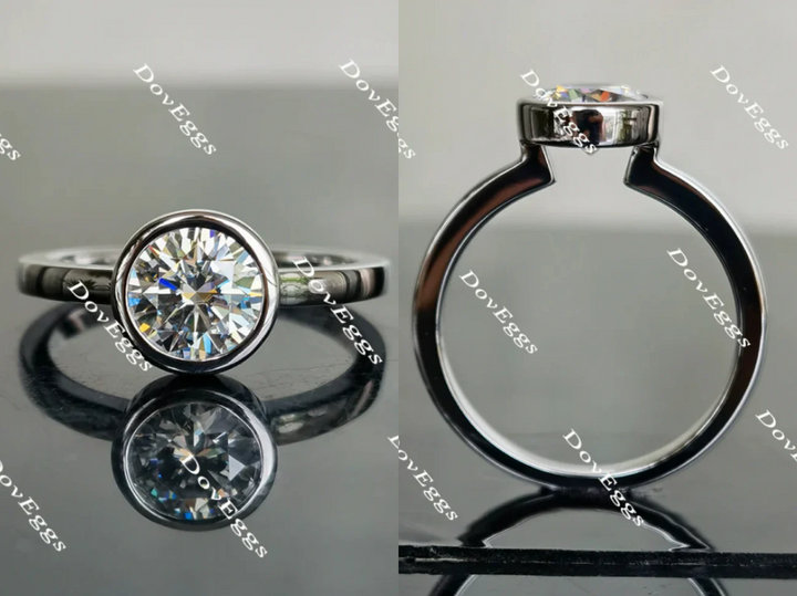 Doveggs bezel setting solitaire engagement ring semi-mount only(Exclusively to DovEggs Stones) - DovEggs-Seattle
