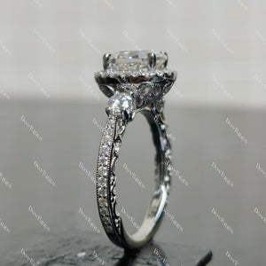 (size 7.75)Doveggs 2ct GHI color oval moissanite engagement SS ring