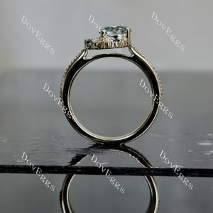 Doveggs round art deco colored moissanite engagement ringR122