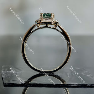 Green with Envy radiant bezel colored gem engagement ring