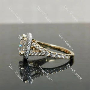 Doveggs radaint halo split shanks moissanite engagement ring