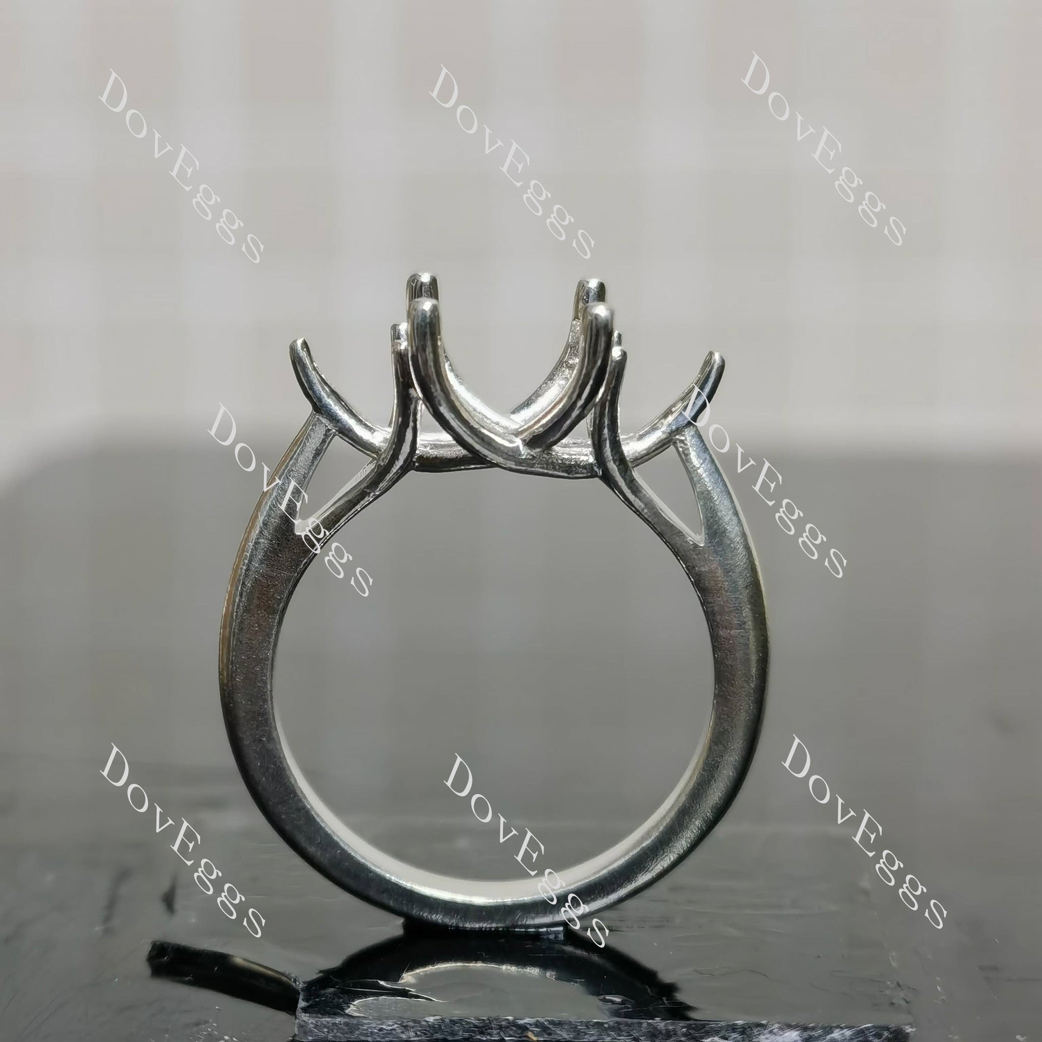 Doveggs three stones engagement ring only semi-mount only(Exclusively to DovEggs Stones)