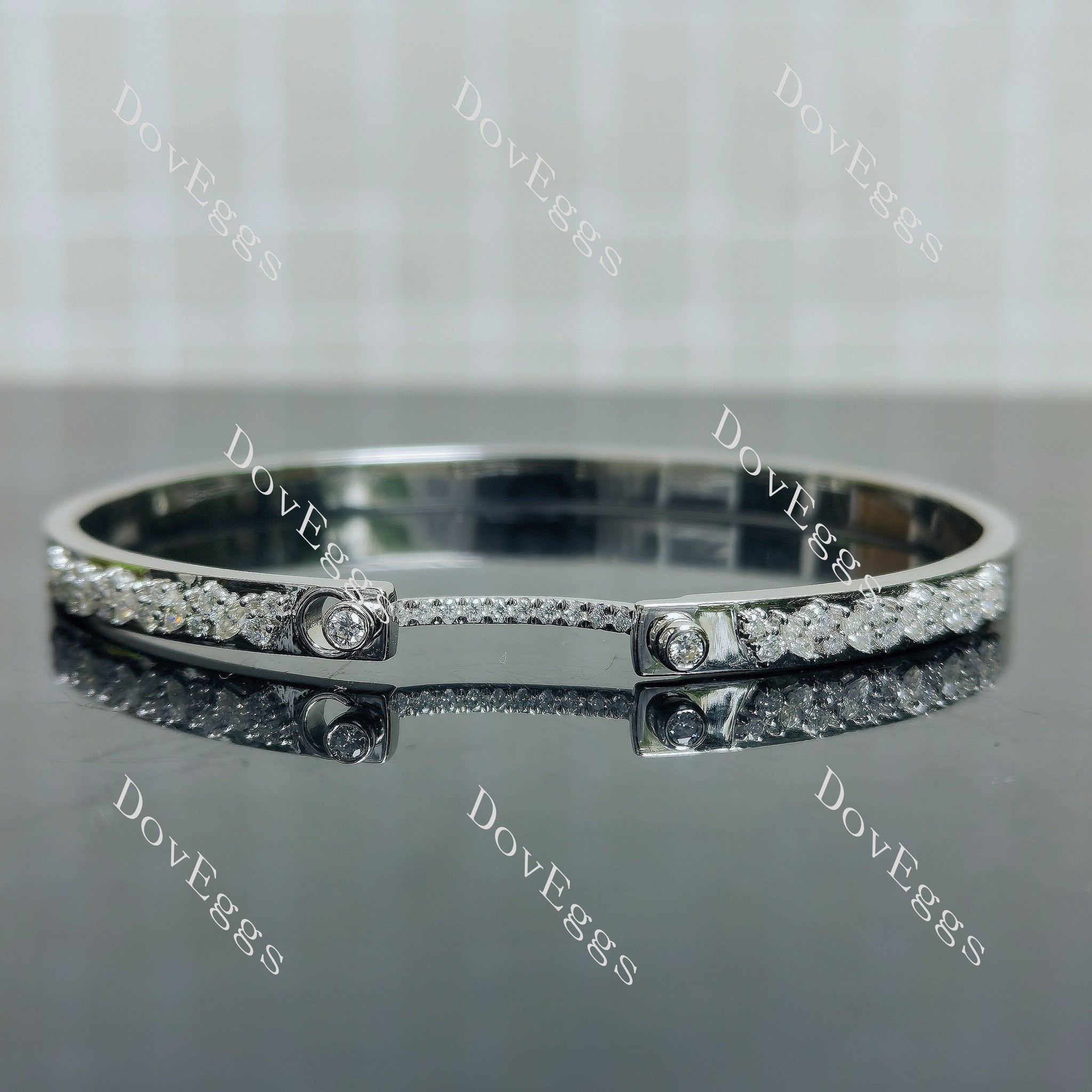 Doveggs marquise round moissanite bangle/bracelet