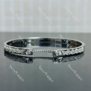 Doveggs marquise round moissanite bangle/bracelet