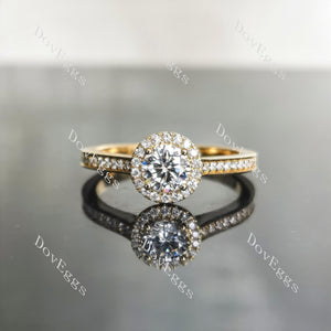 ArcLia Round Halo Pave Lab Grown Diamond Ring
