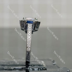 Doveggs halo pave side stones vintag engagement ring semi-mount only(Exclusively to DovEggs Stones)