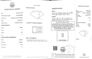 Doveggs 2.38ct emerald F color VS1 Clarity Excellent cut lab diamond stone(certified)
