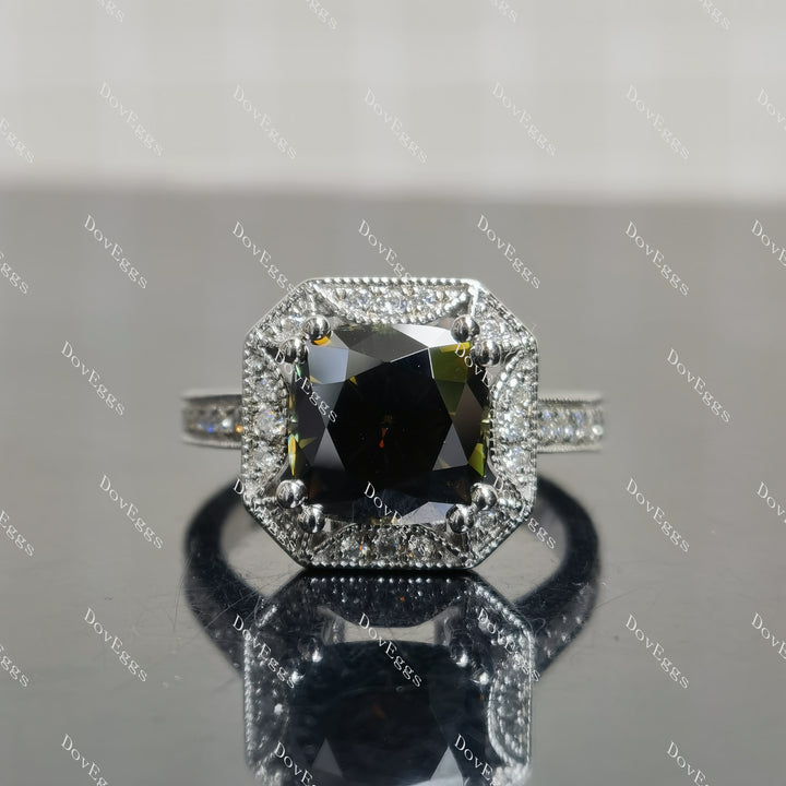 (size 8.25) Doveggs 4ct peacock blue cushion moissanite sterling silver engagement ring