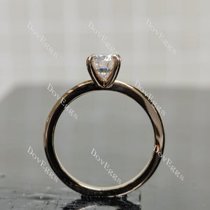 (size 7) Doveggs sterling silver plated with rose gold 1.5ct oval crushed ice cut moissanite engagement ring