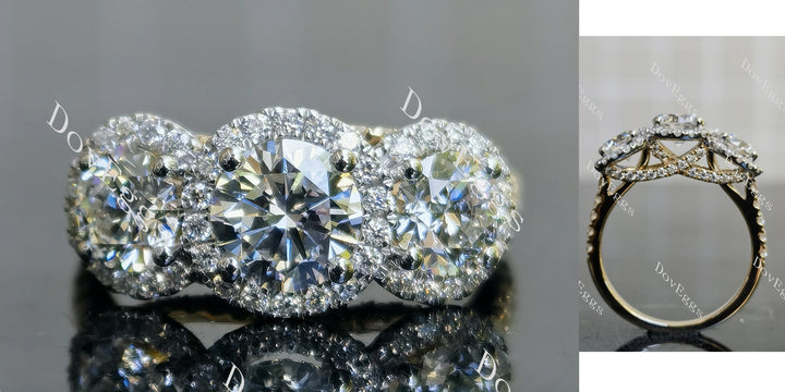 Round Three-stone Lab Grown Diamond