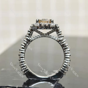 (size 7) Doveggs sterling silver cushion moissanite ring