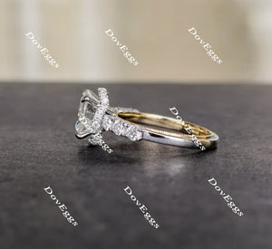 DovEggs halo side-stone engagement ring only semi-mount only(Exclusively to DovEggs Stones）