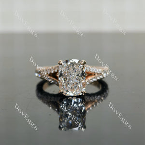 Emily's Hope Cushion Pave Split Shanks Half Eternity Lab Grown Diamond Engagement Ring