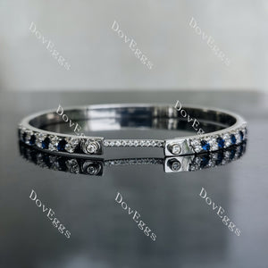 Doveggs round moissanite colored gem bangle/bracelet