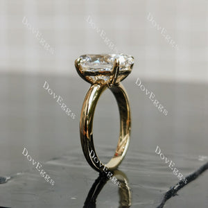 Doveggs Oval Pave Solitaire Lab Grown Diamond Engagement Ring