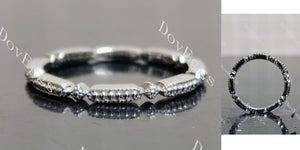 small beaded stacking wedding band-2.0mm band width