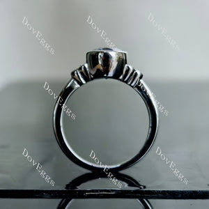 Doveggs oval side stones twilight blue moissanite engagement ring