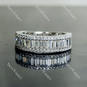 Doveggs half eternity channel set pave moissanite wedding band-3.0mm band width