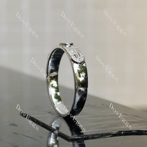 Doveggs star and moon round moissanite/lab grown diamond wedding band-3.5mm band width