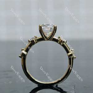 Doveggs oval side stones moissanite engagement ring