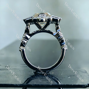 Doveggs emerald pave moissanite engagement ring