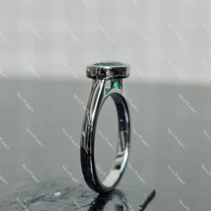 (size 6.25)Doveggs 2ct oval Zambia Emerald engagement SS ring