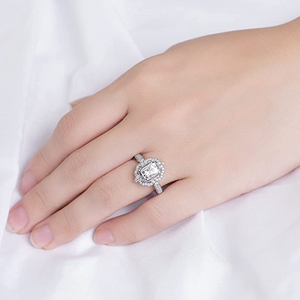 DovEggs 2ct radiant vintage moissanite engagement ring