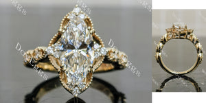 marquise vintage moissnaite engagement ring