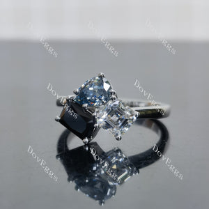 (size 7.5) Doveggs sterling silver pear asscher radiant moissanite engagement ring
