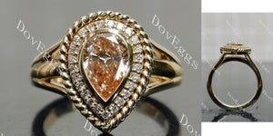 Pear Bezel Halo Split Shanks Fancy Pink Lab Grown Diamond