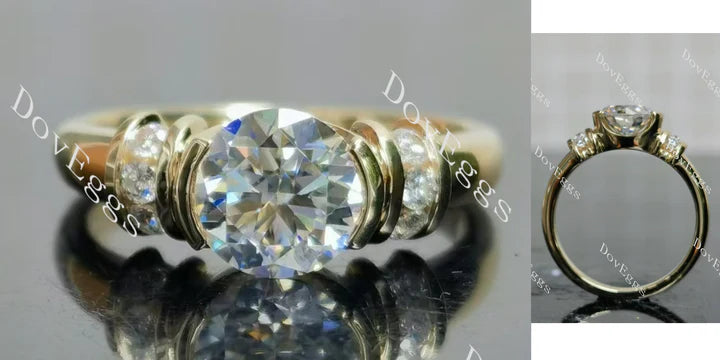 Doveggs bezel vintage engagement ring semi-mount only(Exclusively to DovEggs Stones)