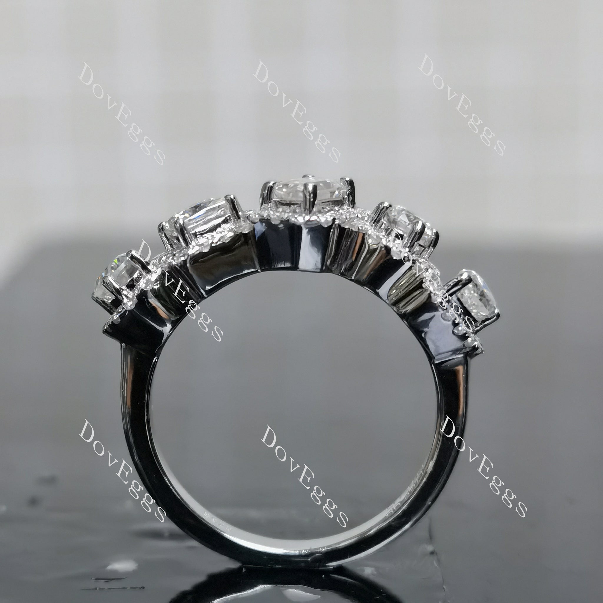 (size 6.75) Doveggs sterling silver 1.15cttw moissanite wedding band