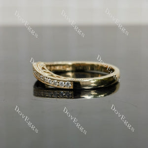 Doveggs cushion pave halo moissanite bridal set (2 rings)