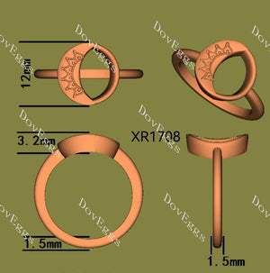 Doveggs moon hollow out engagement ring