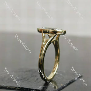Doveggs marquise bezel solitaire split shanks moissanite engagement ring