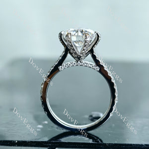 Doveggs round eternity pave moissanite engagement ring