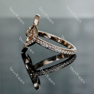 Fleur-de-lis round pave moissanite/lab grown diamond wedding band-2.2mm band width