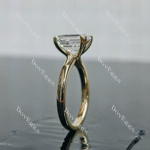 Doveggs Emerald Pave Solitaire Lab Grown Diamond Engagement Ring