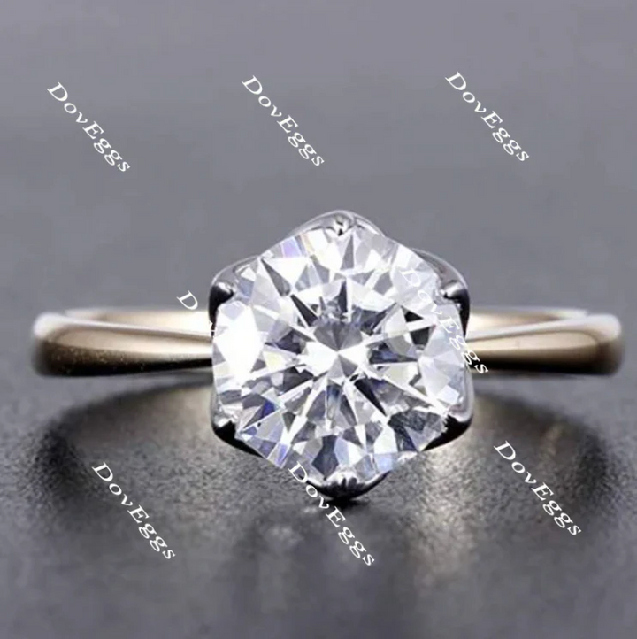 Doveggs flower shape solitaire engagement ring semi-mount only(Exclusively to DovEggs Stones) - DovEggs-Seattle