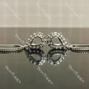 Doveggs halo drop earrings only semi-mount (Exclusively to DovEggs Stones)