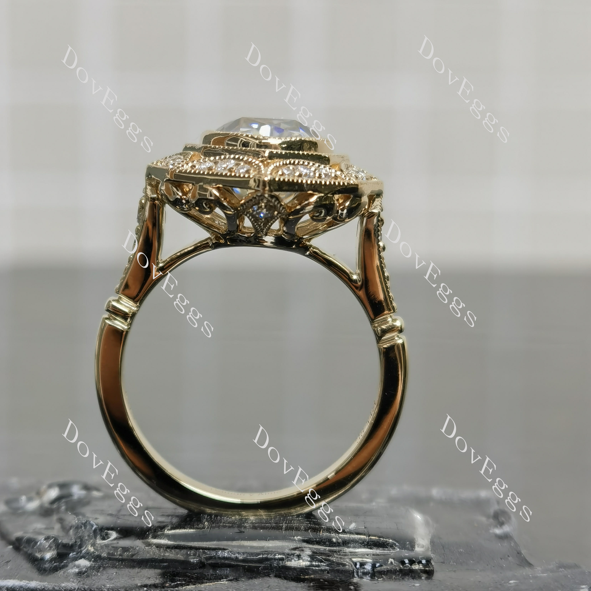 Group order vintage art deco pave engagement ring only semi-mount only(Exclusively to DovEggs Stones)