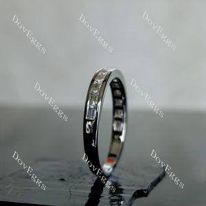Doveggs baguette channel set moissanite/lab grown diamond wedding band-2.4mm band width