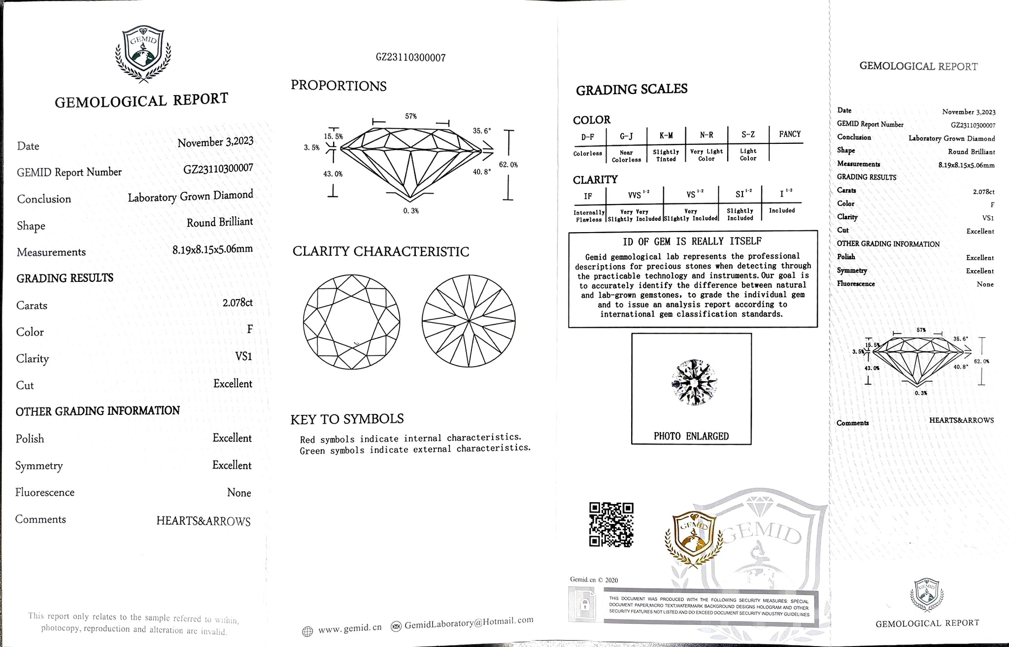 (size 4.5) Doveggs 14k rose gold 2.078ct round F color VS1 Clarity Excellent cut lab grown diamond ring(certified)